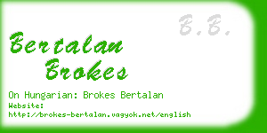 bertalan brokes business card